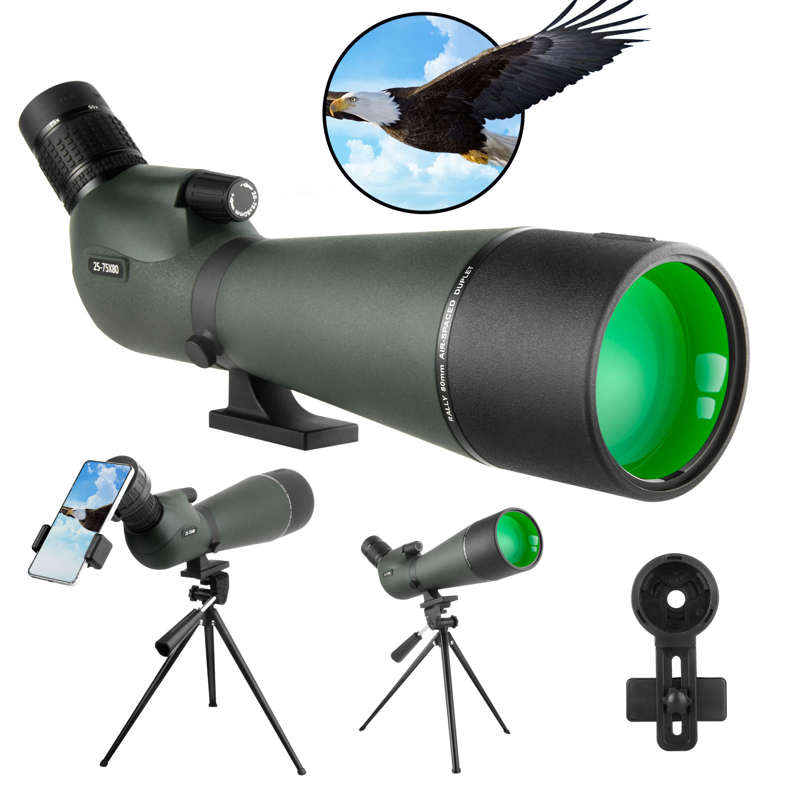 Outdoor Adventure Watches - 25-75x80 telescópio spotting scope grande campo